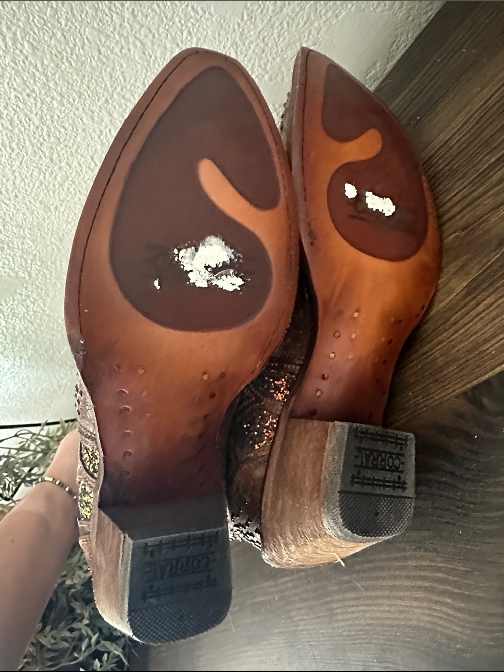 Corral Brown Glitter Embellished Western Heeled Boots - Picture 5 of 5
